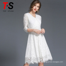 New arrival women dress lace dress V neck fashion dress